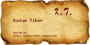 Kalus Tibor névjegykártya